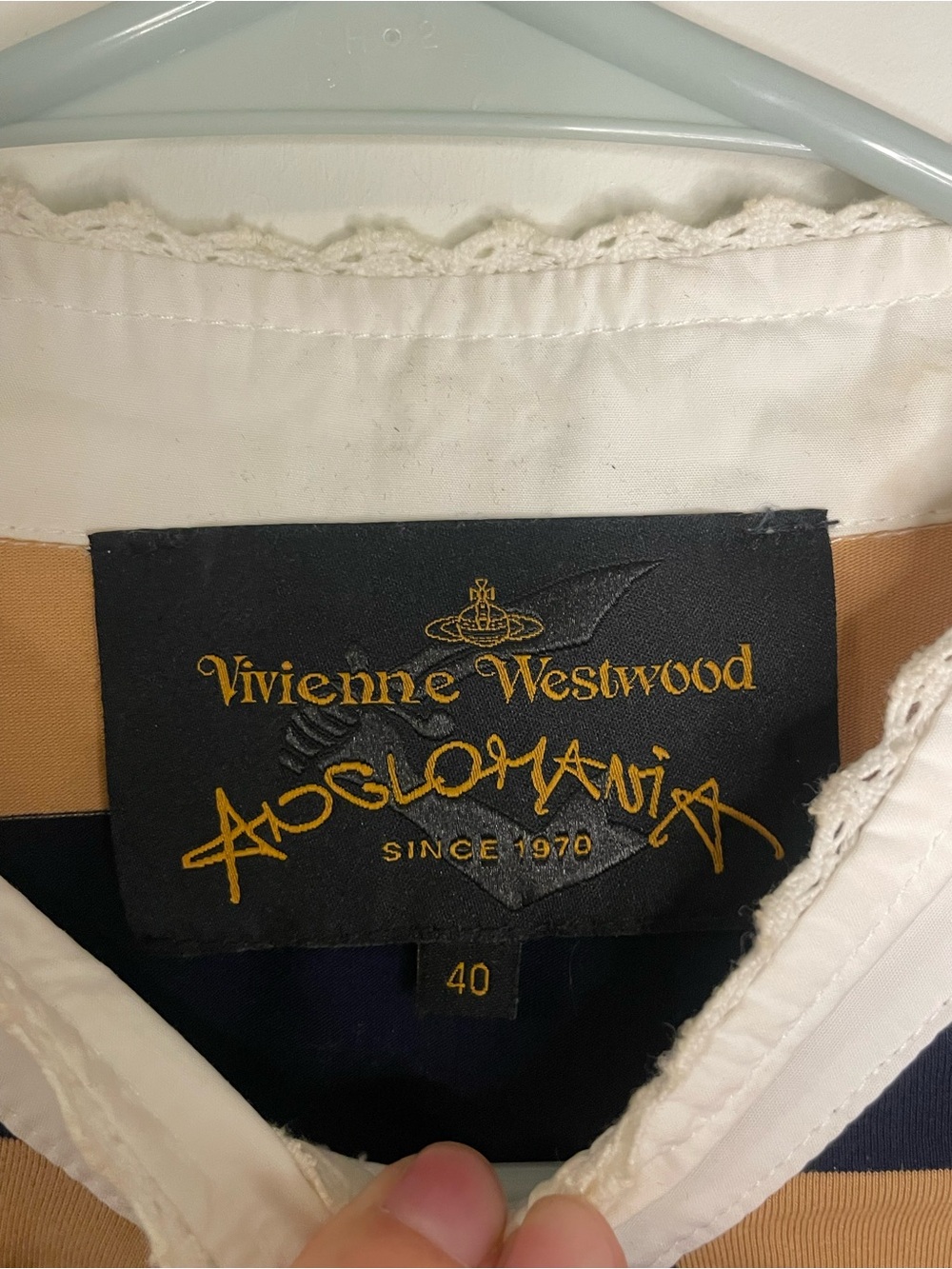Vivienne Westwood Anglomania Striped Button Collar Top - Picture 6 of 6